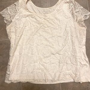Lane Bryant white lace top